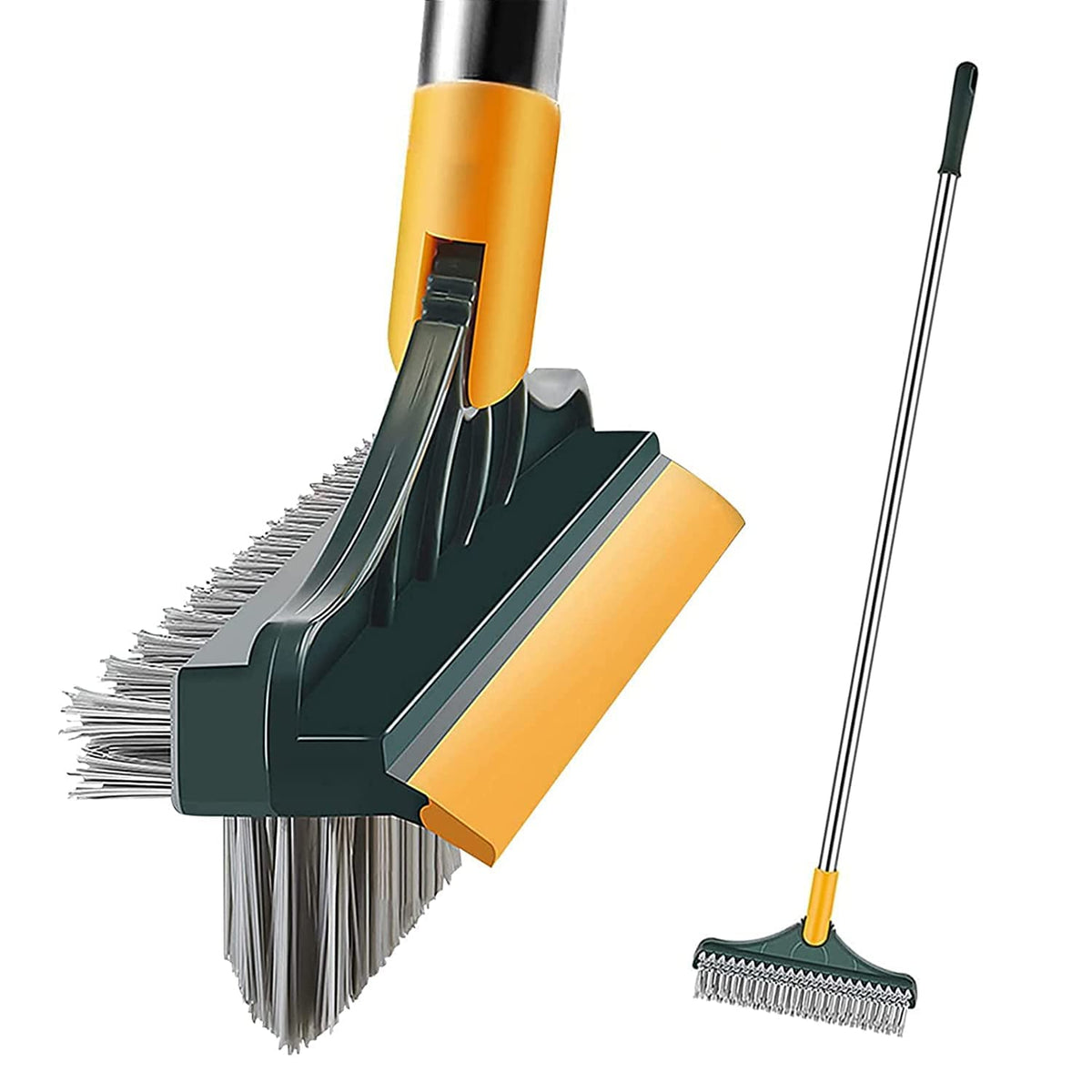 3 in 1 Height Adjustable Multipurpose Cleaning Brush with Wiper, 180° Rotate