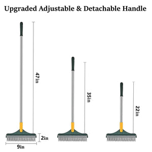 3 in 1 Height Adjustable Multipurpose Cleaning Brush with Wiper, 180° Rotate