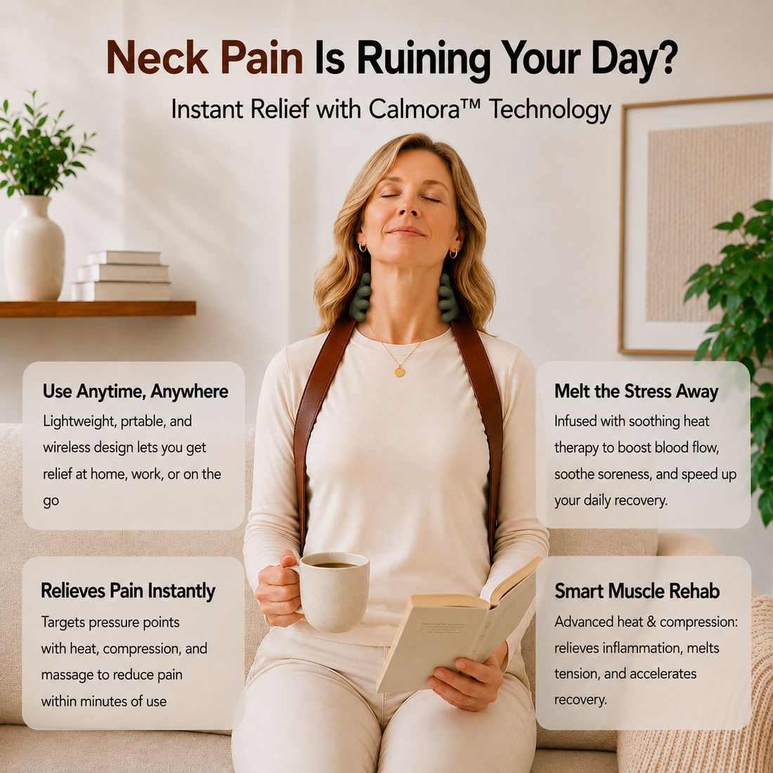 4D Shiatsu Neck and Shoulder Massager with Soothing Heat