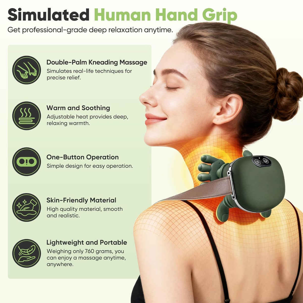 4D Shiatsu Neck and Shoulder Massager with Soothing Heat