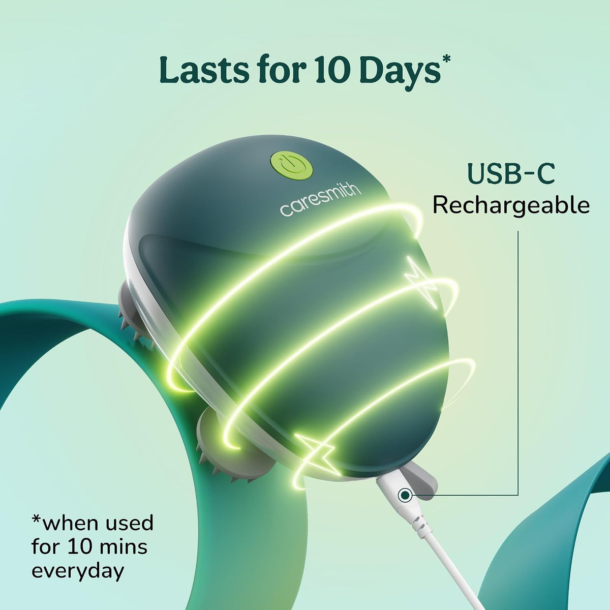 Caresmith Revive Scalp Massager | 96 Silicon Kneading Points with Detachable Heads