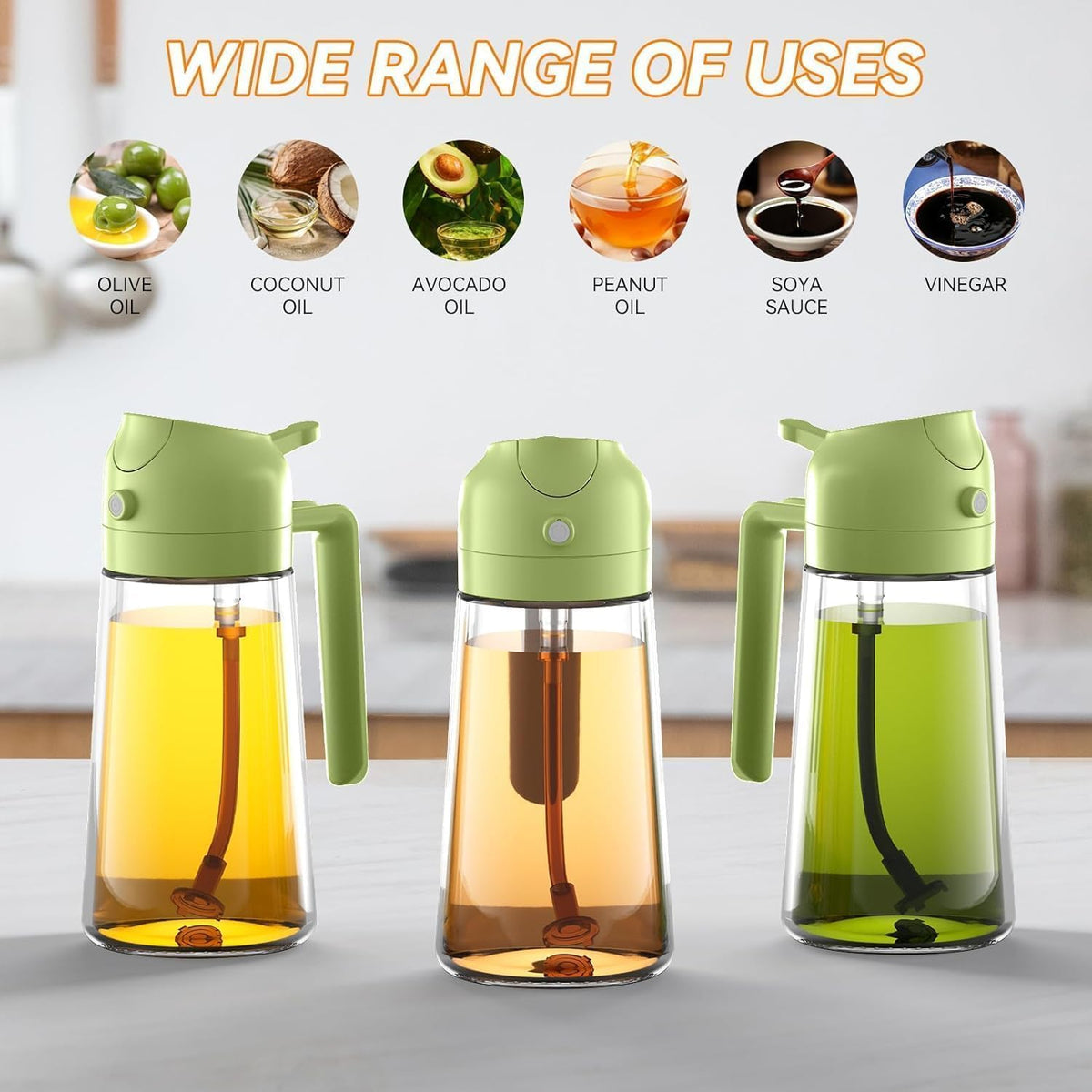2-in-1 500ml Oil Dispenser & Spray Bottle