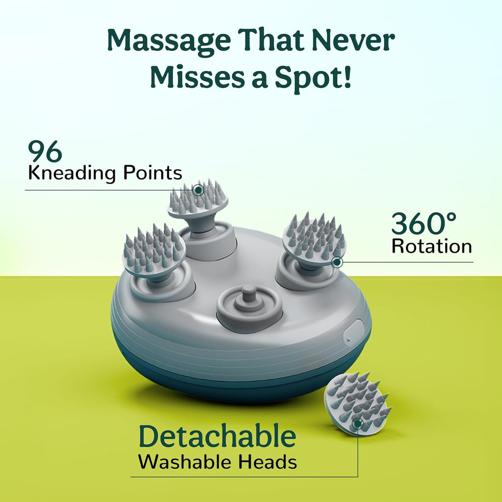 Caresmith Revive Scalp Massager | 96 Silicon Kneading Points with Detachable Heads