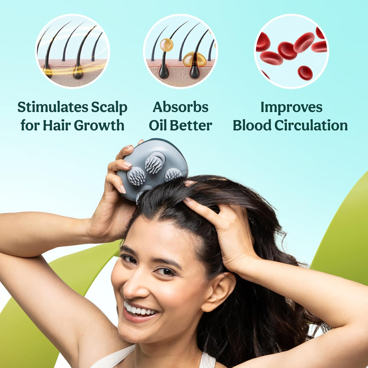 Caresmith Revive Scalp Massager | 96 Silicon Kneading Points with Detachable Heads