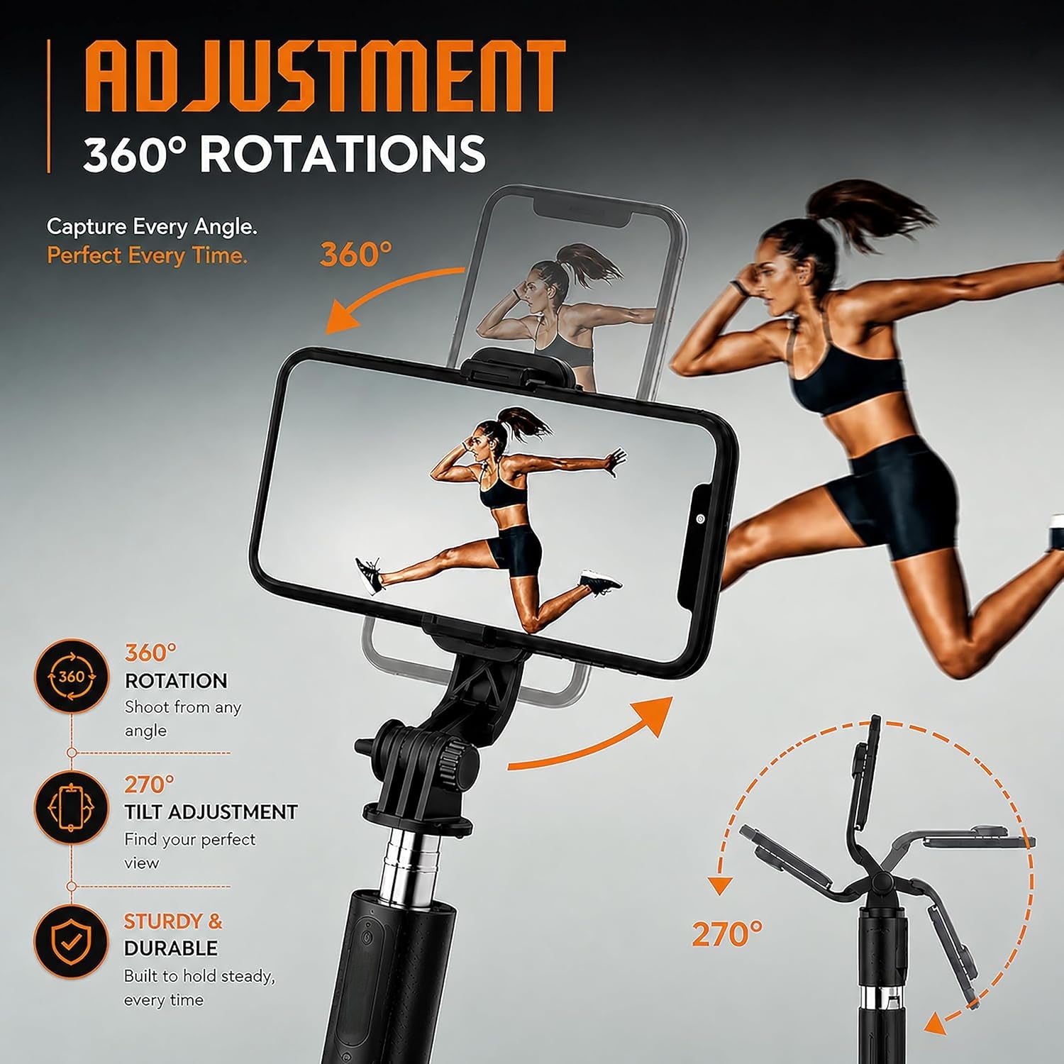 3-in-1 Bluetooth Selfie Stick & Tripod with LED Light 67 inch /170CM