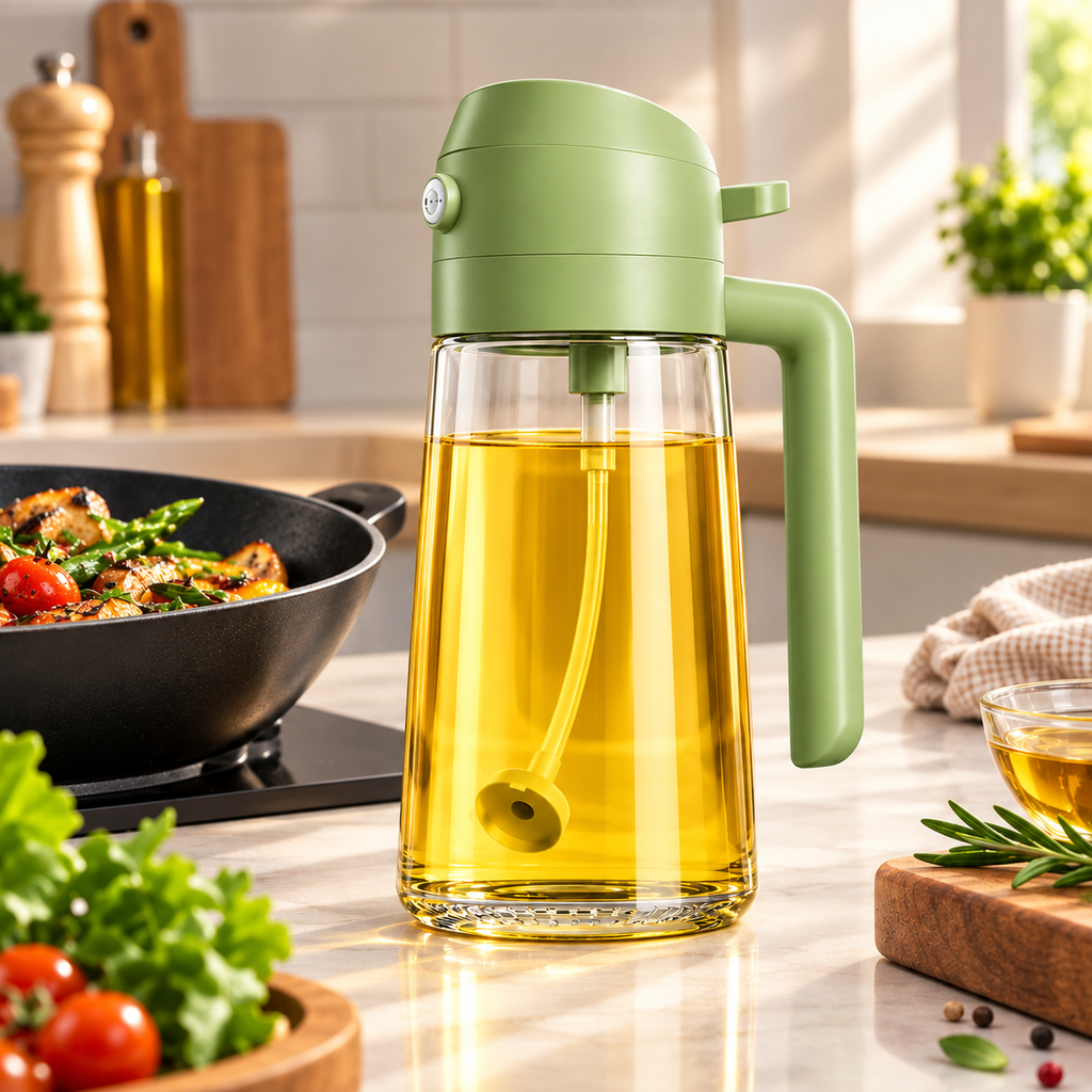 2-in-1 500ml Oil Dispenser & Spray Bottle