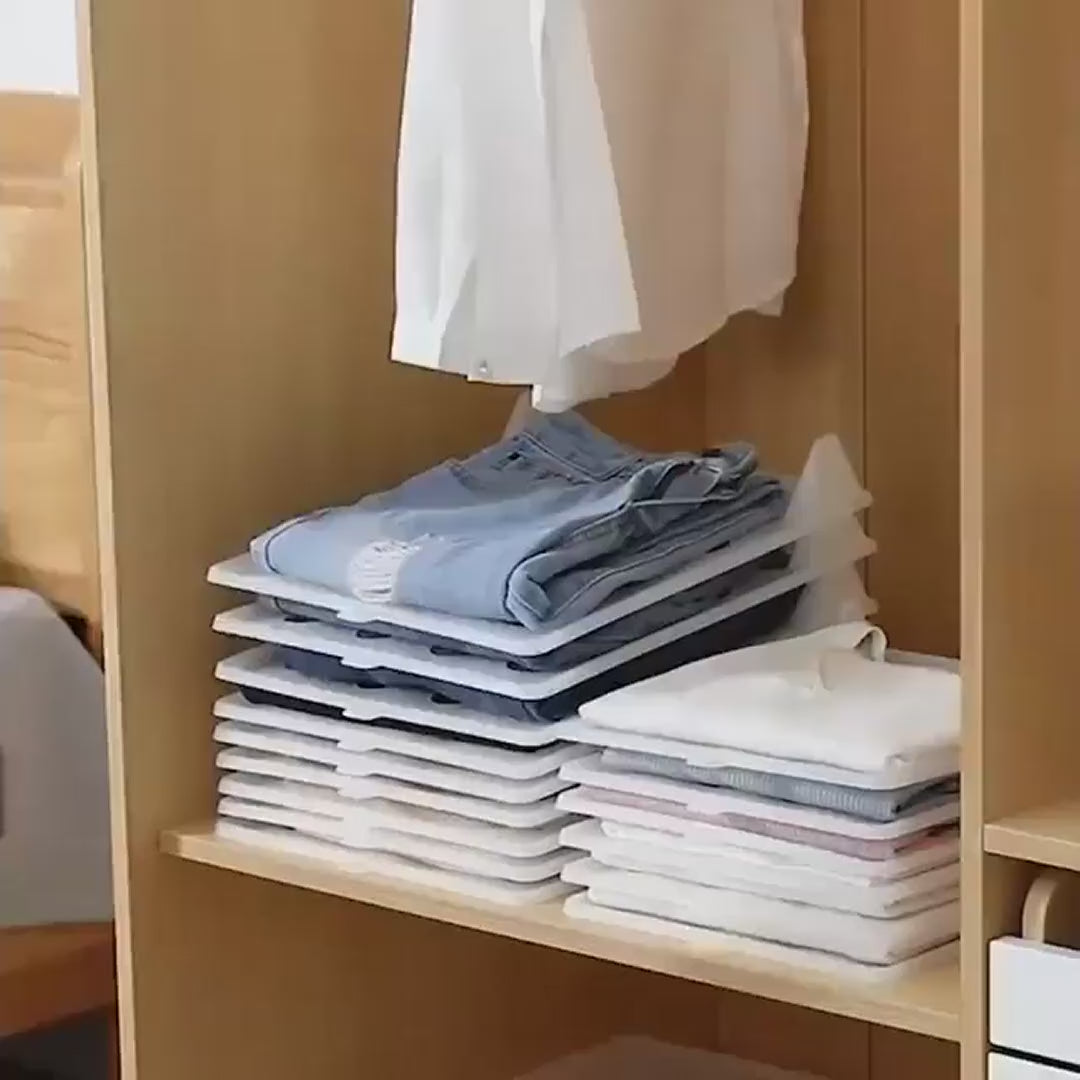 Stackable Clothes Organizer & Closet Storage Tray Set (10-Pack)
