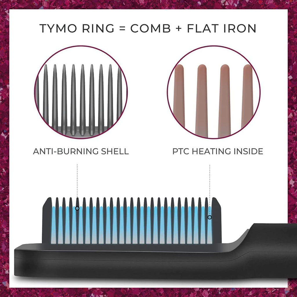 3-in-1 Ceramic Hair Straightening Brush for Women | Ionic Anti-Frizz Electric Straightener Comb