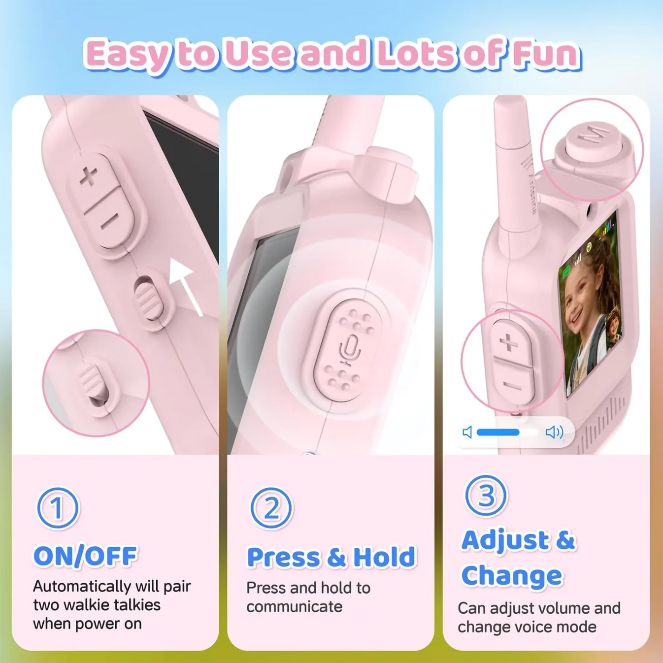 Interactive Kids Video Walkie Talkies – 2-Way Live Camera, Voice Effects & 1000ft Range (2-Pack)