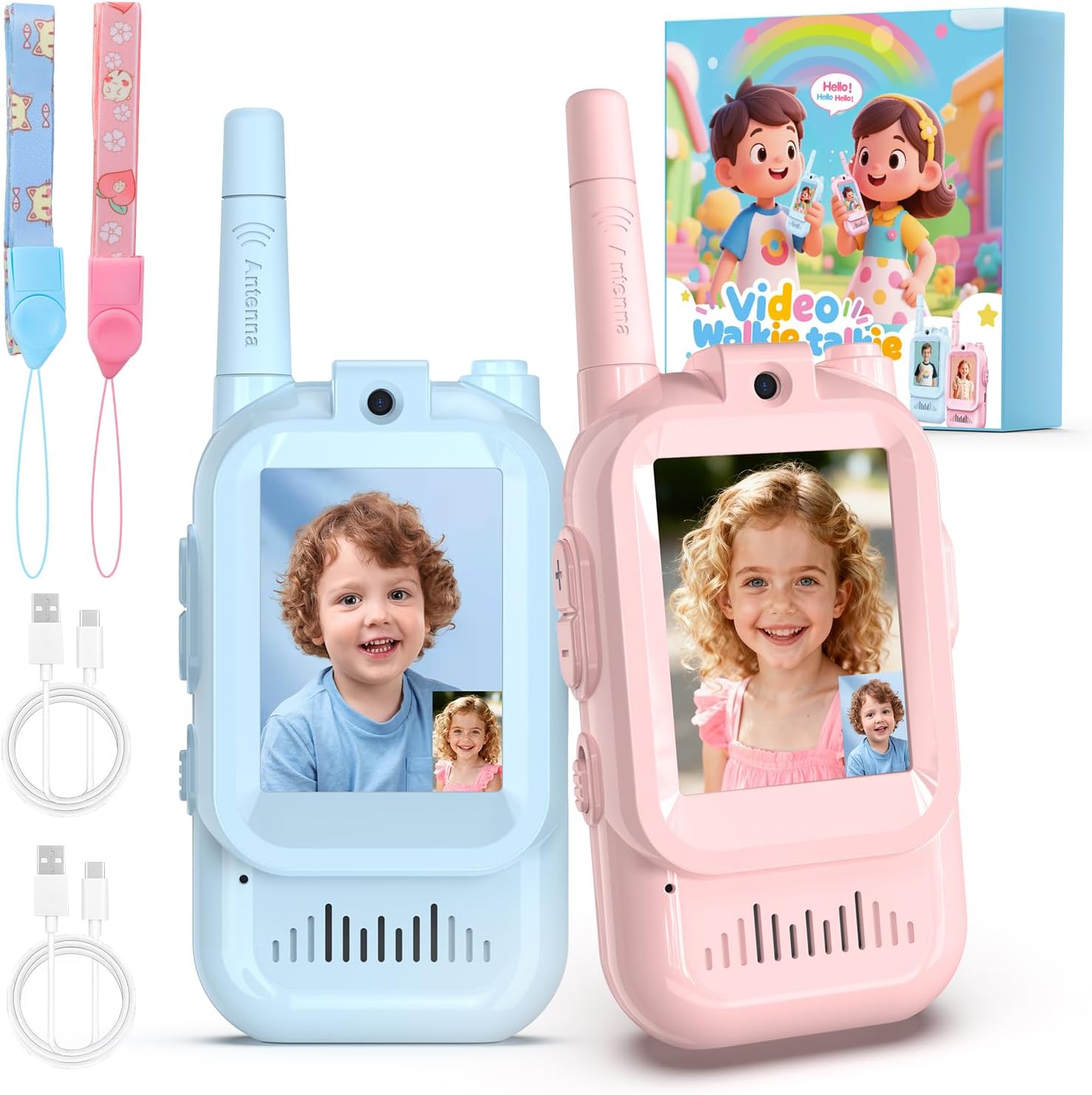 Interactive Kids Video Walkie Talkies – 2-Way Live Camera, Voice Effects & 1000ft Range (2-Pack)