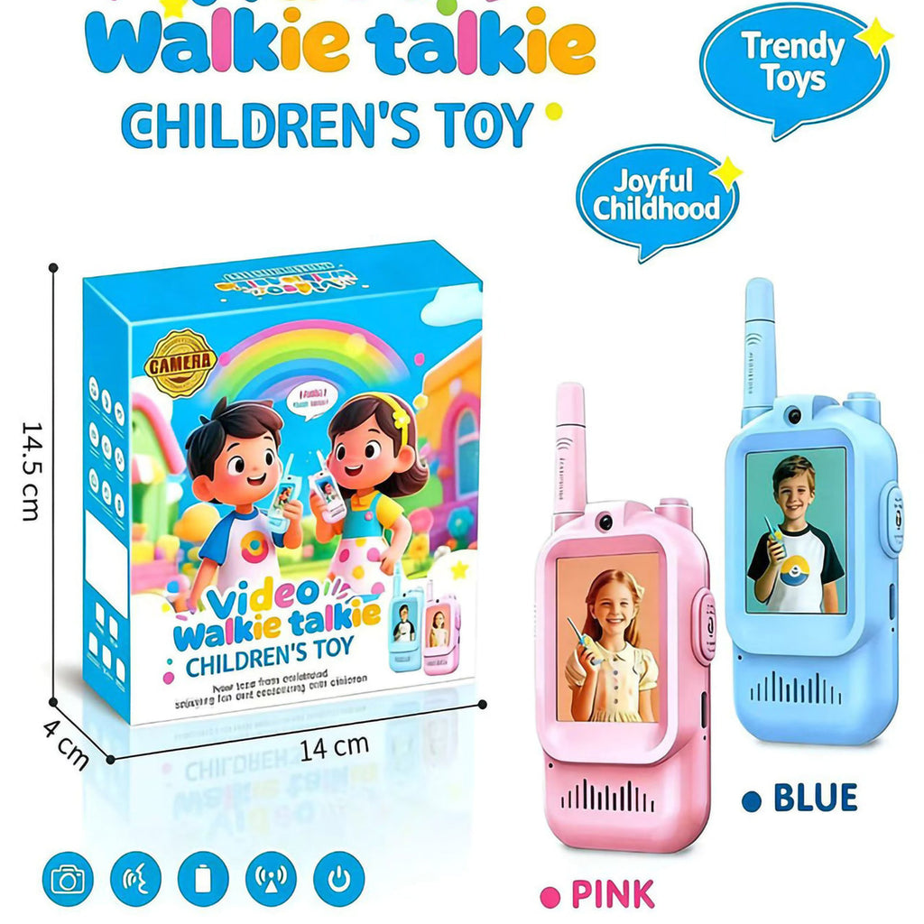 Interactive Kids Video Walkie Talkies – 2-Way Live Camera, Voice Effects & 1000ft Range (2-Pack)