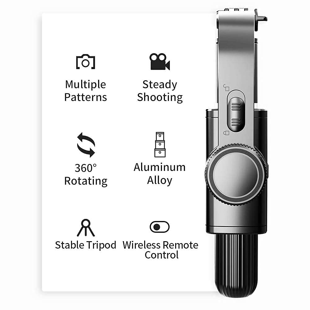 Q08 1-Axis Handheld Gimbal Stabilizer for Smartphones with Extendable Bluetooth Selfie Stick and Tripod
