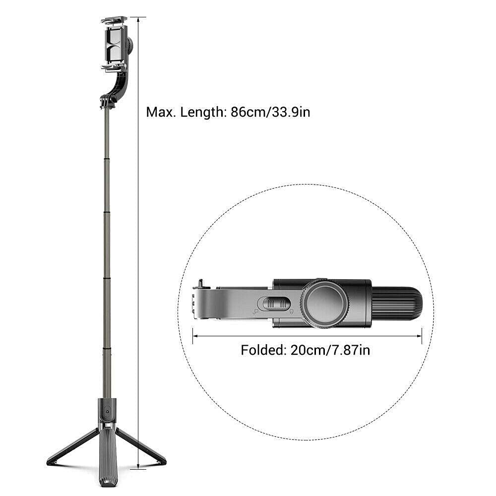 Q08 1-Axis Handheld Gimbal Stabilizer for Smartphones with Extendable Bluetooth Selfie Stick and Tripod