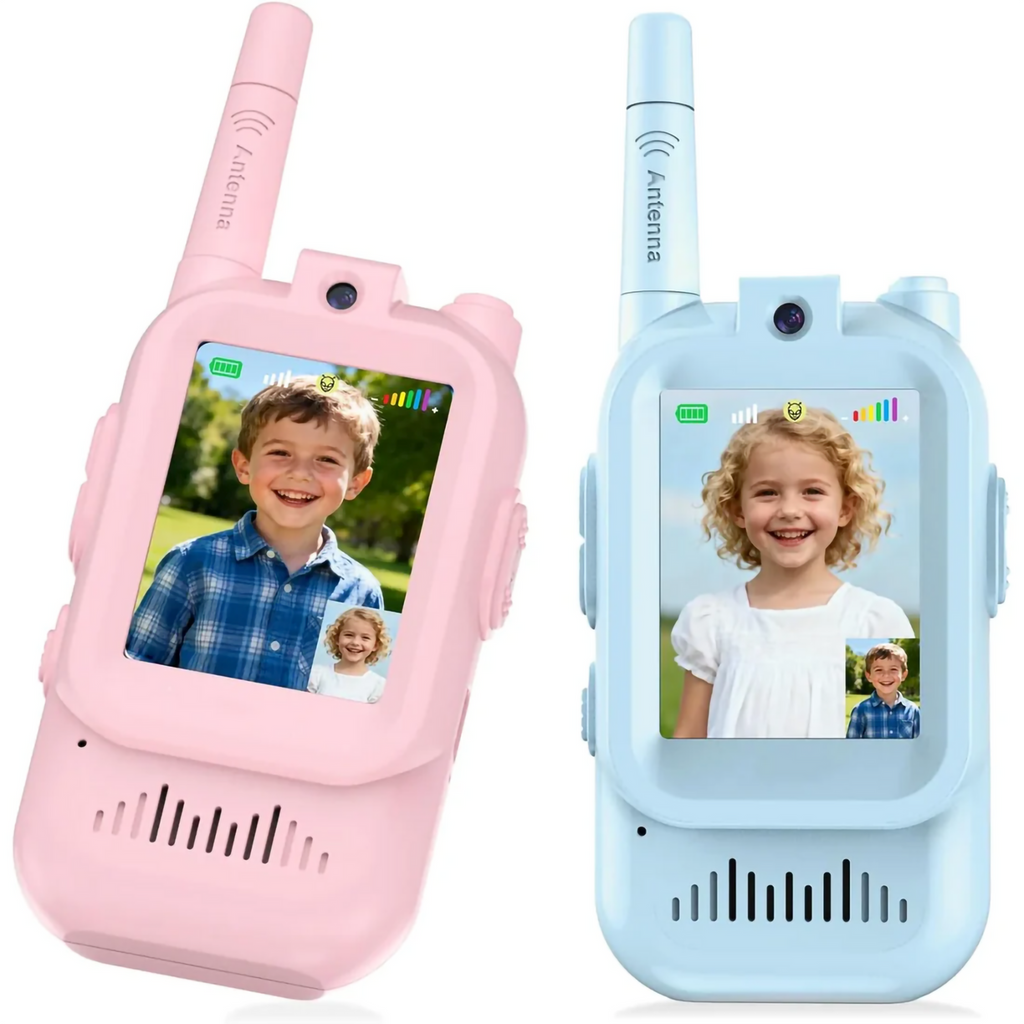 Interactive Kids Video Walkie Talkies – 2-Way Live Camera, Voice Effects & 1000ft Range (2-Pack)