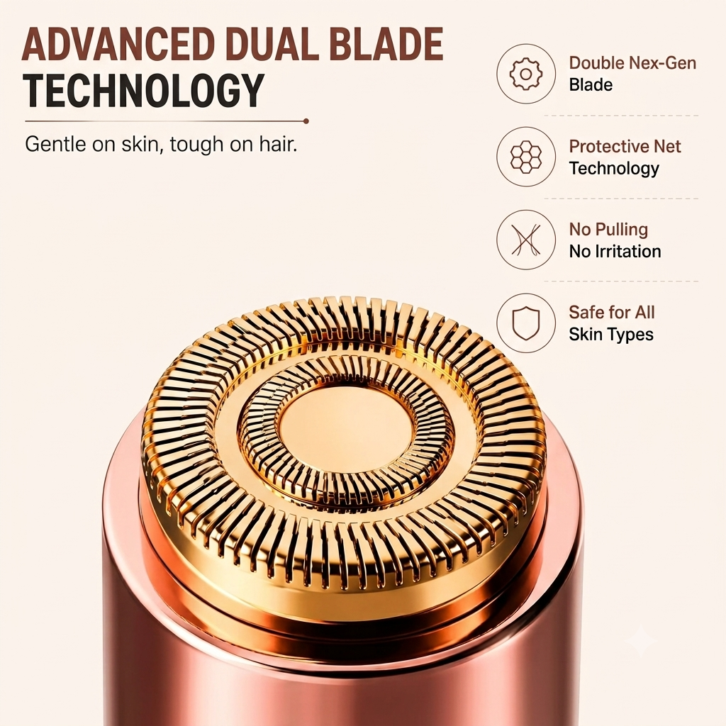 2-in-1 Painless Facial Hair Remover with LED Light & Type-C Charging