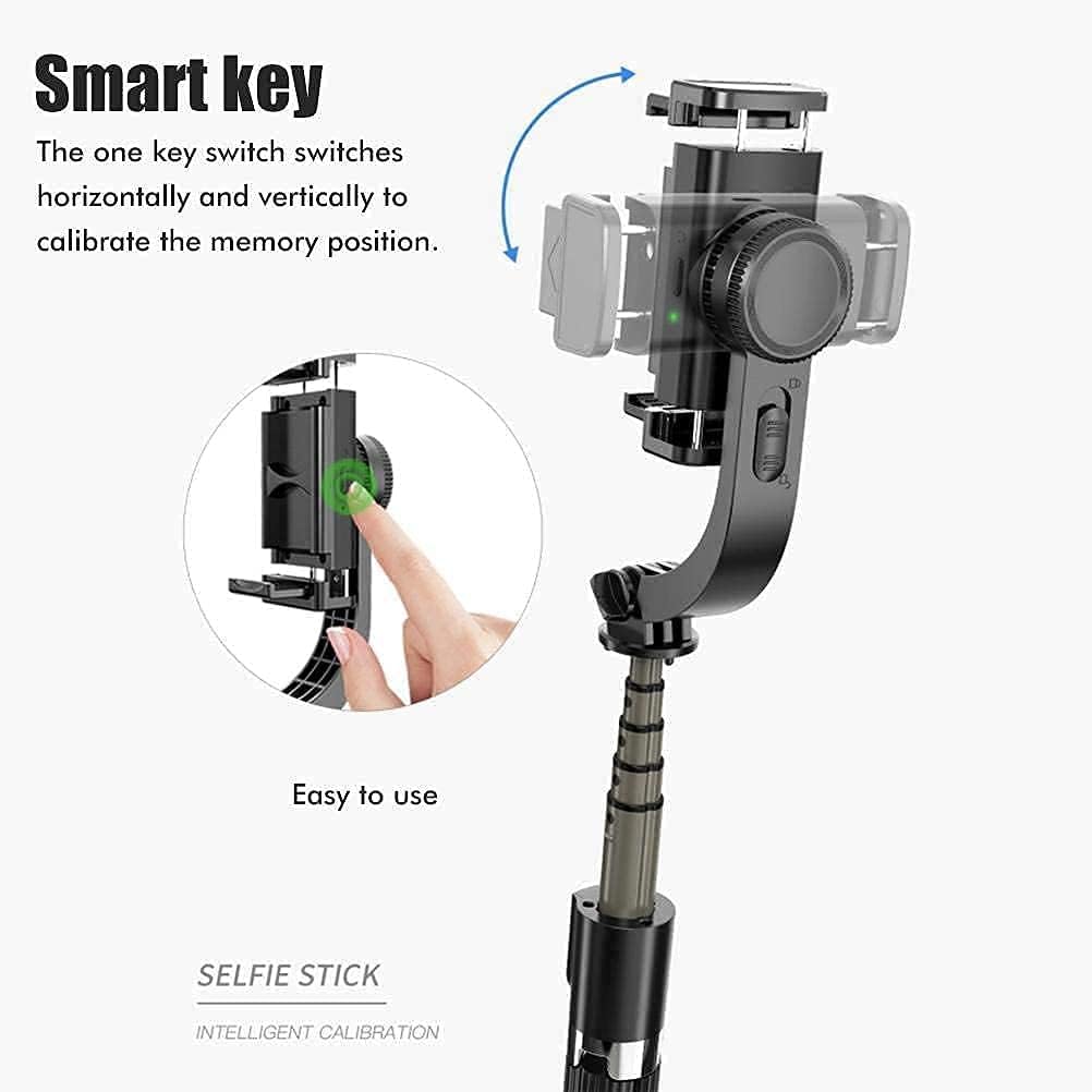 Q08 1-Axis Handheld Gimbal Stabilizer for Smartphones with Extendable Bluetooth Selfie Stick and Tripod
