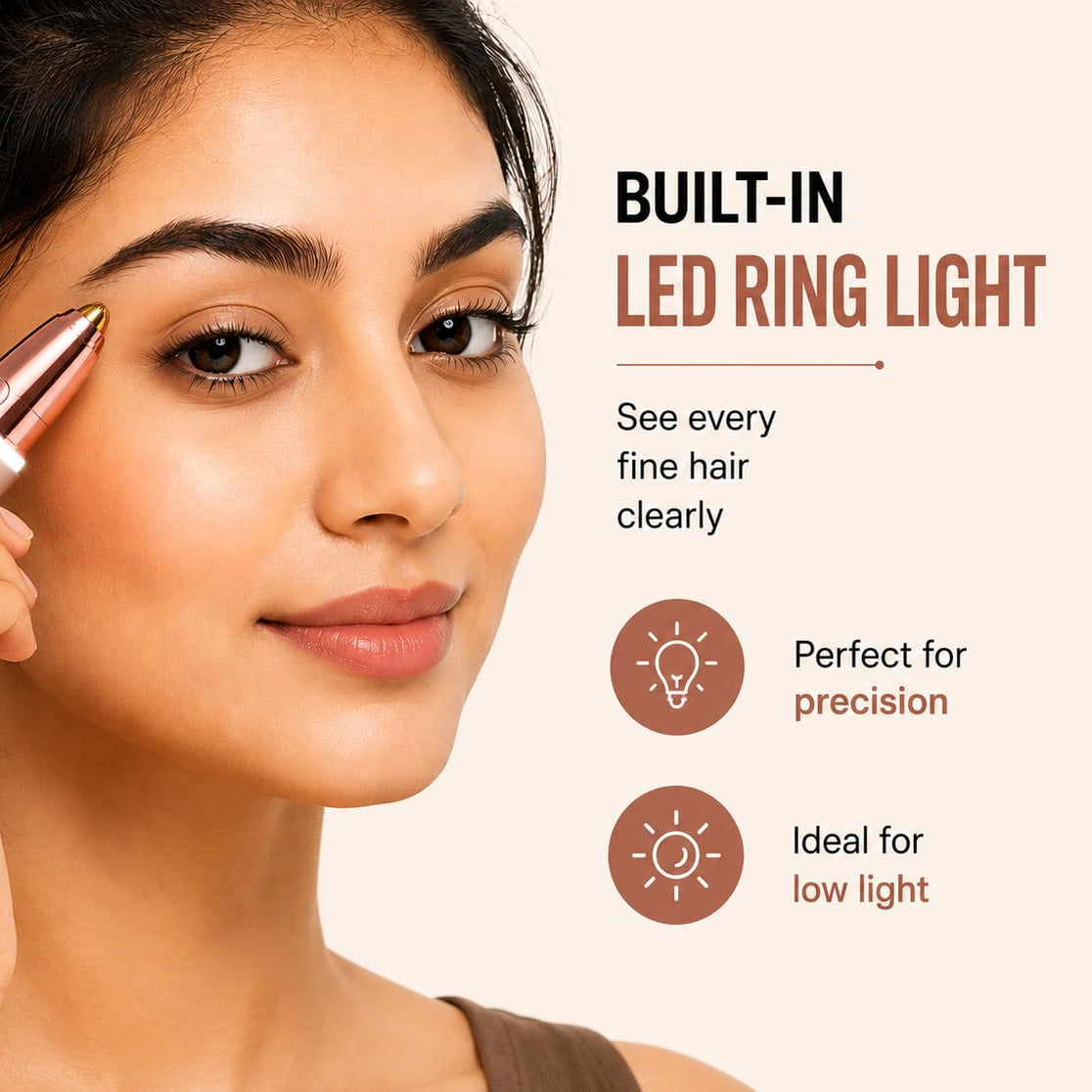 2-in-1 Painless Facial Hair Remover with LED Light & Type-C Charging