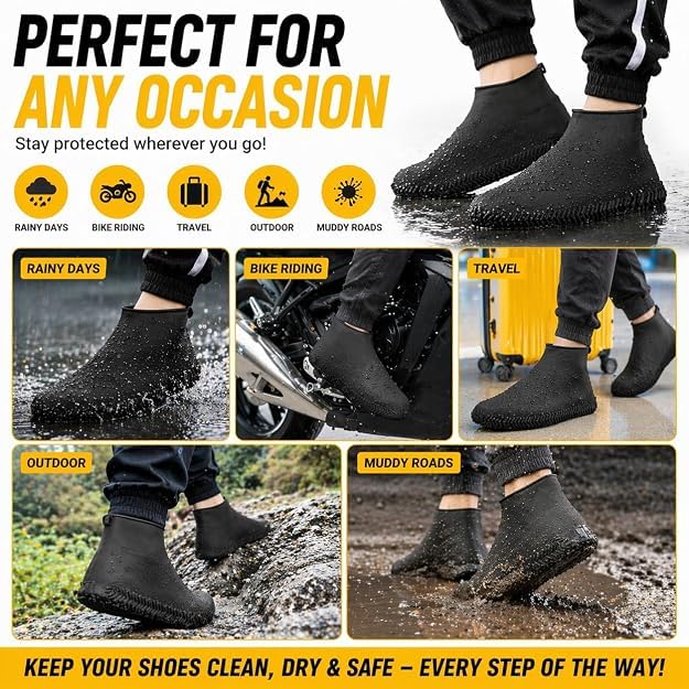 Waterproof Silicone Shoe Covers for Men & Women | Multi Colour | Rain Shoe Protector