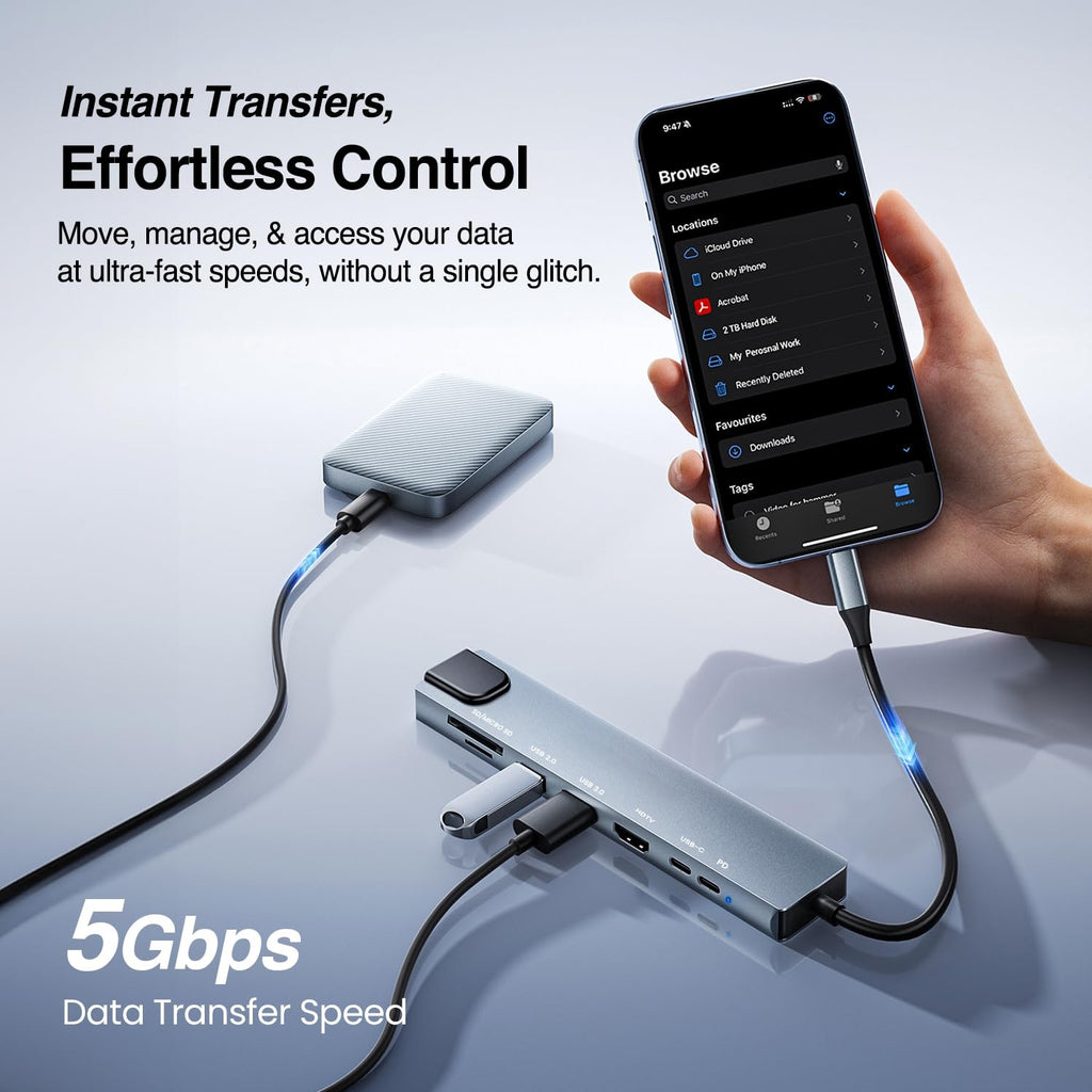 8-in-1 USB-C Multiport Hub & Docking Station