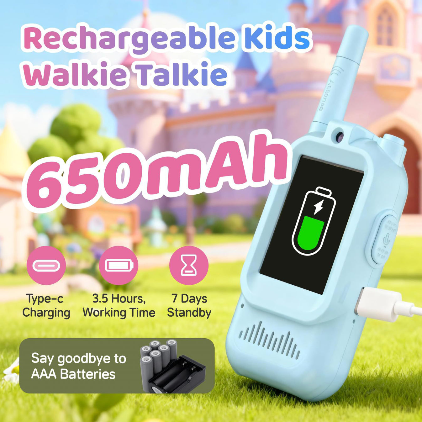 Interactive Kids Video Walkie Talkies – 2-Way Live Camera, Voice Effects & 1000ft Range (2-Pack)
