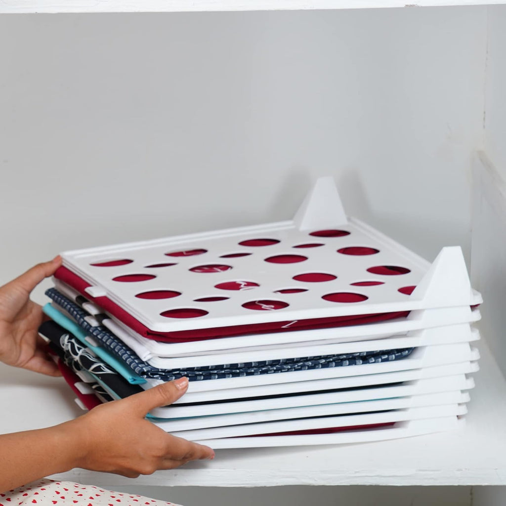 Stackable Clothes Organizer & Closet Storage Tray Set (10-Pack)