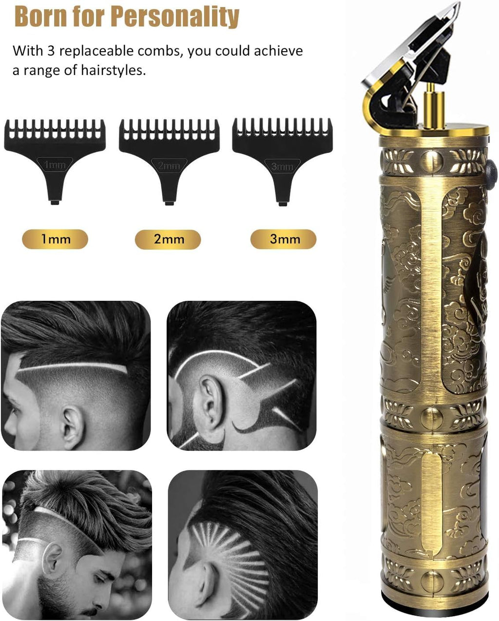 Professional Vintage T9 Hair & Beard Trimmer with LCD Display