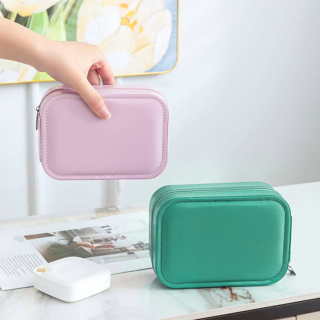 Portable Travel Makeup & Jewelry Organizer with Smart LED Mirror