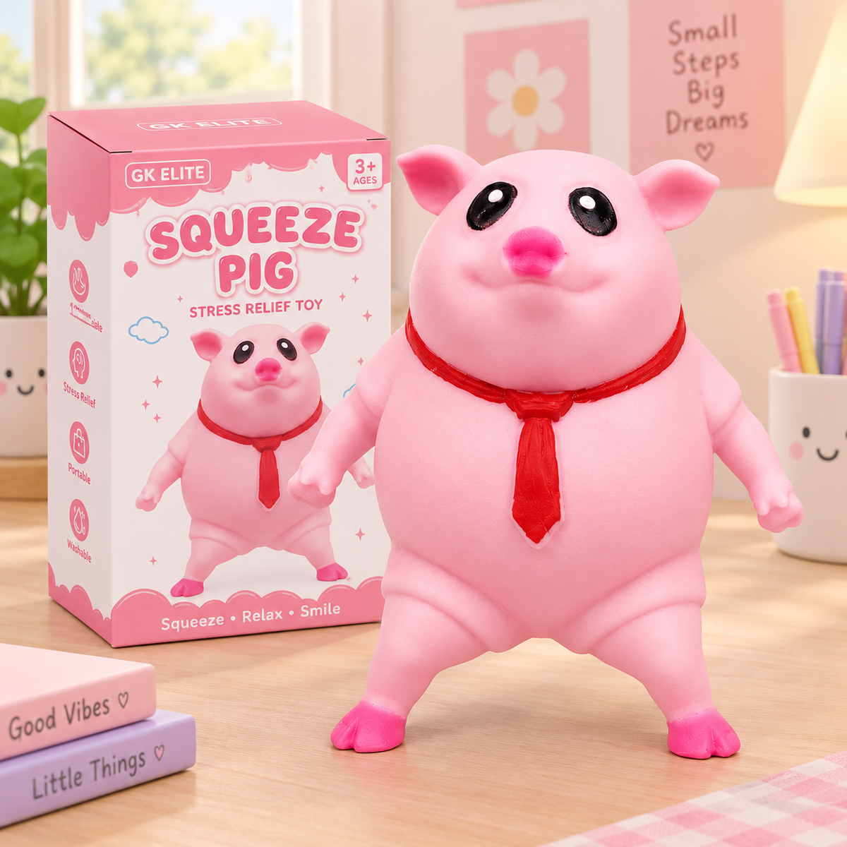 Funny Pink Pig Squishy Toy