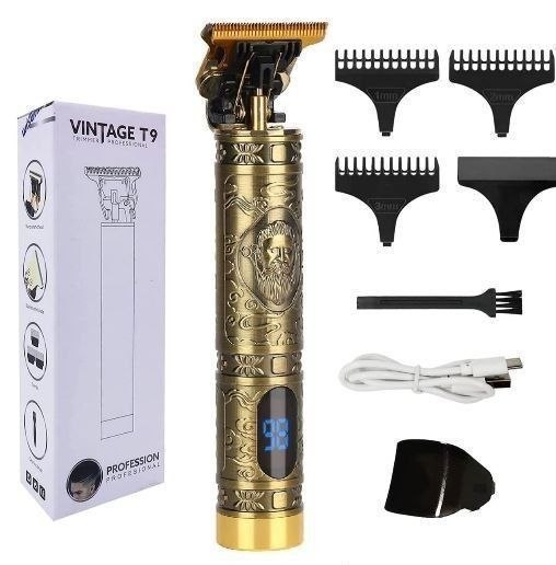 Professional Vintage T9 Hair & Beard Trimmer with LCD Display